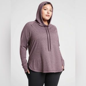 Athleta Purple Heathered Uptempo Hooded Top